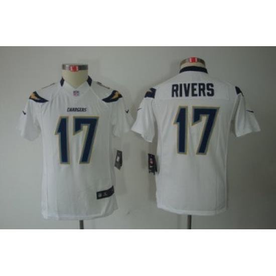 Youth Nike San Diego Charger #17 Rivers White Limited Jerseys