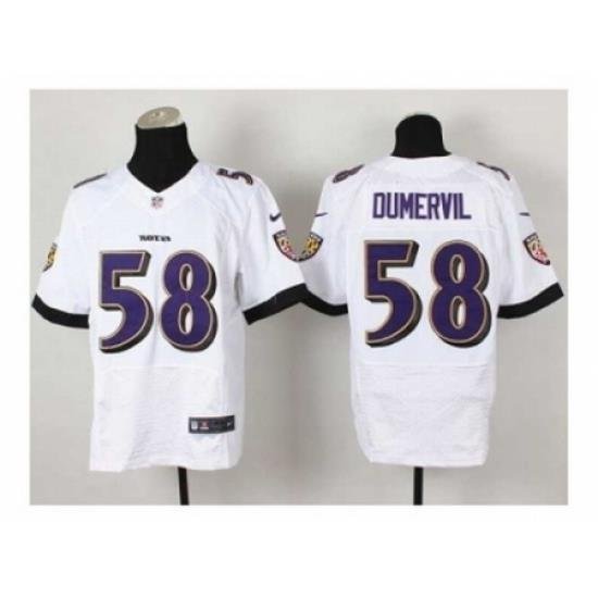 Nike Baltimore Ravens 58 Elvis Dumervil white Elite NFL Jersey