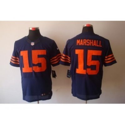 Nike Chicago Bears 15 Brandon Marshall Blue Elite Orange Number NFL Jersey