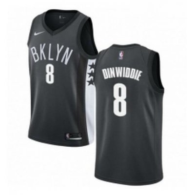 Womens Nike Brooklyn Nets 8 Spencer Dinwiddie Swingman Gray NBA Jersey Statement Edition