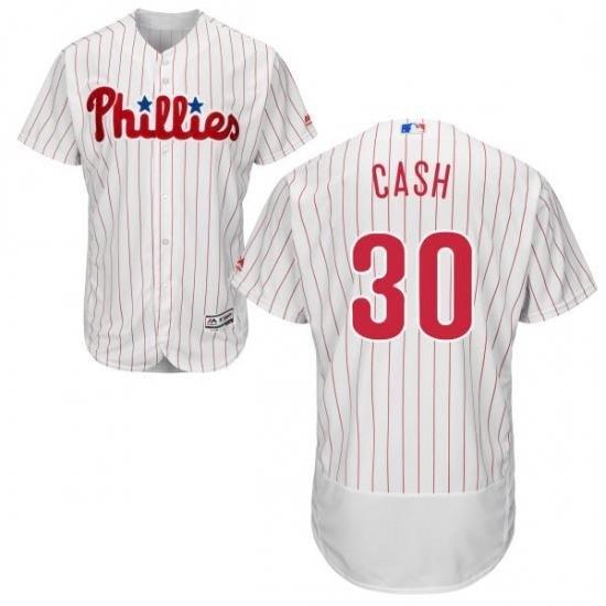 Mens Majestic Philadelphia Phillies 30 Dave Cash White Home Flex Base Authentic Collection MLB Jersey