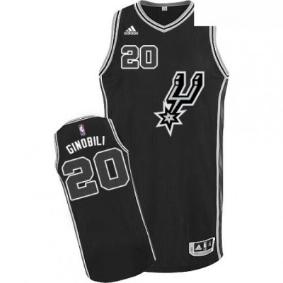 Mens Adidas San Antonio Spurs 20 Manu Ginobili Authentic Black New Road NBA Jersey