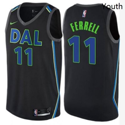 Youth Nike Dallas Mavericks 11 Yogi Ferrell Swingman Black NBA Jersey City Edition