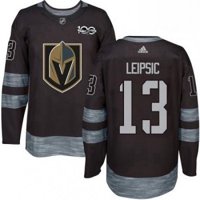 Mens Adidas Vegas Golden Knights 13 Brendan Leipsic Authentic Black 1917 2017 100th Anniversary NHL Jersey