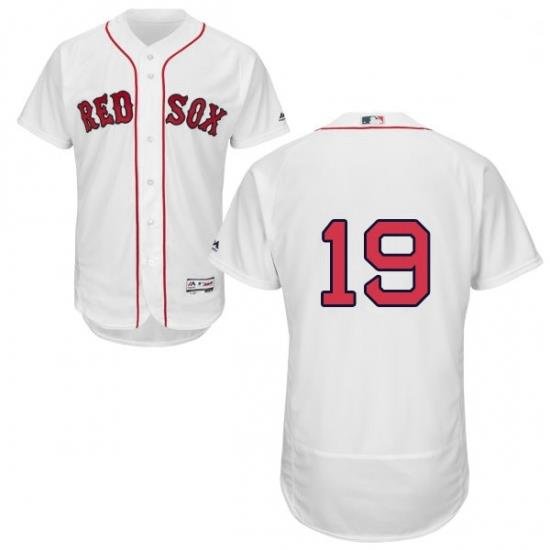 Mens Majestic Boston Red Sox 19 Jackie Bradley Jr White Flexbase Authentic Collection MLB Jersey