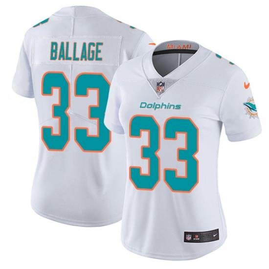 Women Kalen Ballage Miami Dolphins Limited Alternate Vapor Untouchable Nike Jersey White