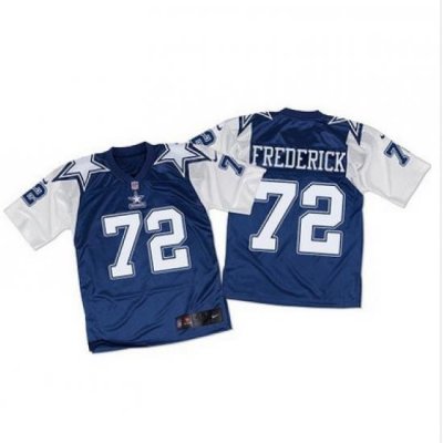 Nike Cowboys #72 Travis Frederick Navy BlueWhite Throwback Mens Stitched NFL Elite Jersey