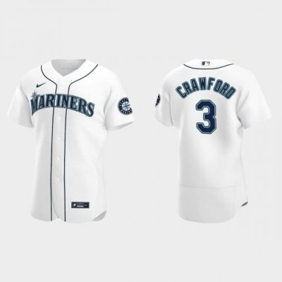 Men Seattle Mariners 3 J P  CraWford White Flex Base Stitched Jersey