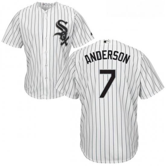 Youth Majestic Chicago White Sox 7 Tim Anderson Replica White Home Cool Base MLB Jersey