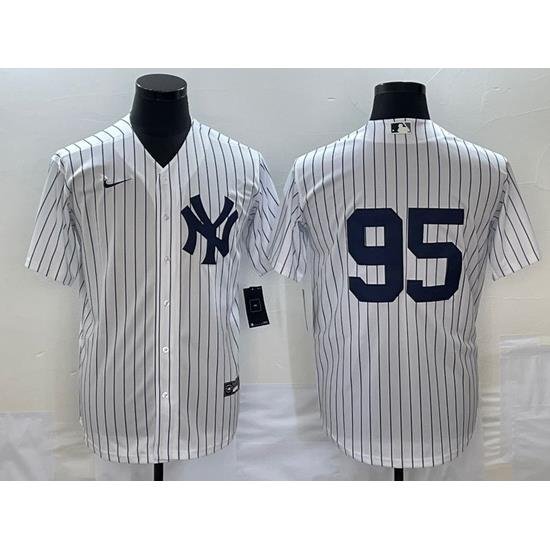 Men's NeW York Yankees #95 OsWaldo Cabrera White Stitched Nike Cool Base ThroWback Jersey