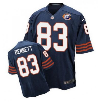 Nike Bears #83 Martellus Bennett Navy Blue Throwback Mens Stitched NFL Elite Jersey