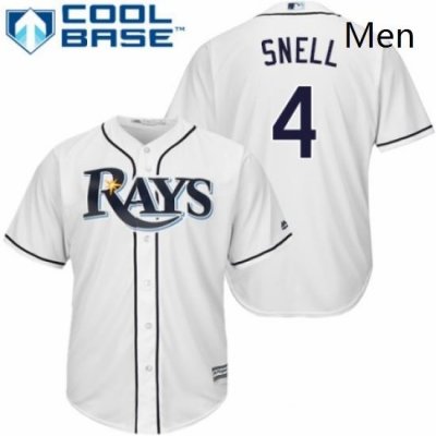 Mens Majestic Tampa Bay Rays 4 Blake Snell Replica White Home Cool Base MLB Jersey