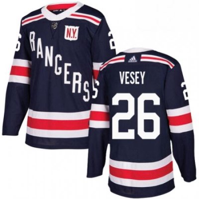 Mens Adidas New York Rangers 26 Jimmy Vesey Authentic Navy Blue 2018 Winter Classic NHL Jersey