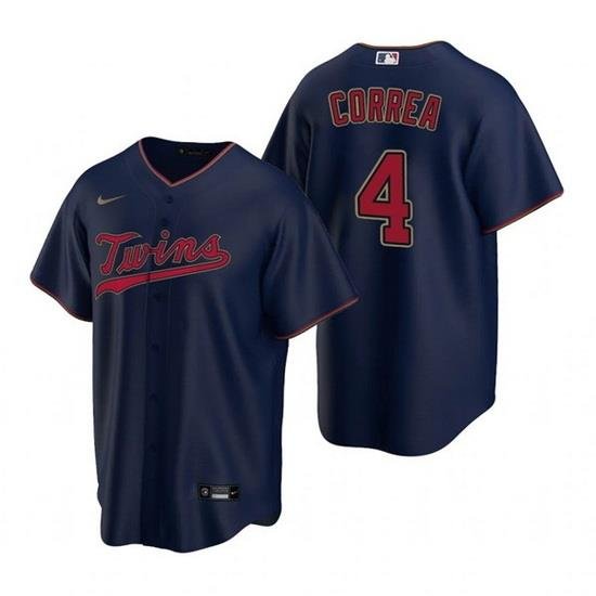 Men Minnesota TWins 4 Carlos Correa Navy Cool Base Stitched Jerse