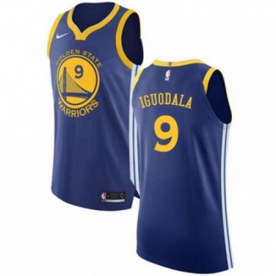 Mens Nike Golden State Warriors 9 Andre Iguodala Authentic Royal Blue Road NBA Jersey Icon Edition