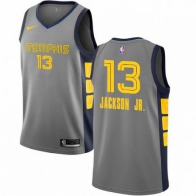 Mens Nike Memphis Grizzlies 13 Jaren Jackson Jr Swingman Gray NBA Jersey City Edition