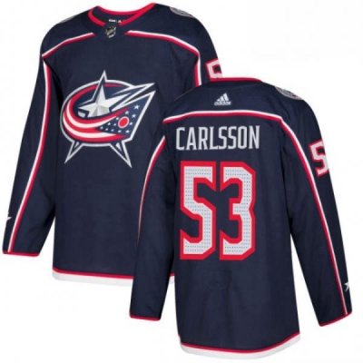 Mens Adidas Columbus Blue Jackets 53 Gabriel Carlsson Premier Navy Blue Home NHL Jersey