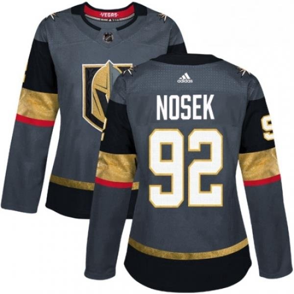 Womens Adidas Vegas Golden Knights 92 Tomas Nosek Authentic Gray Home NHL Jersey