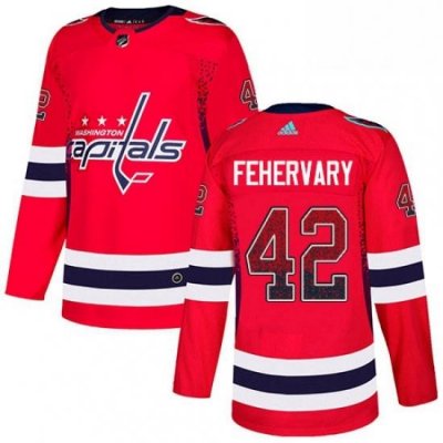 Mens Adidas Washington Capitals 42 Martin Fehervary Authentic Red Drift Fashion NHL Jersey