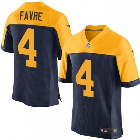 Men Nike Green Bay Packers 4 Brett Favre Elite Navy Blue Alternate NFL Jersey