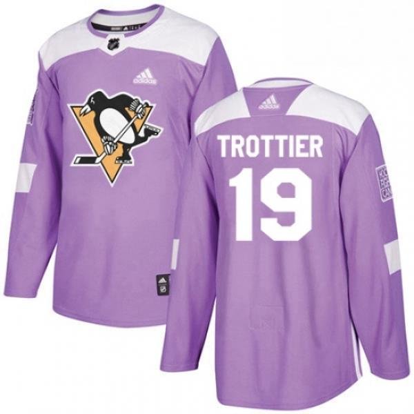 Mens Adidas Pittsburgh Penguins 19 Bryan Trottier Authentic Purple Fights Cancer Practice NHL Jersey