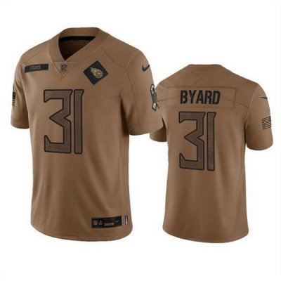 Men Tennessee Titans 31 Kevin Byard 2023 Brown Salute To Service Stitched Football Jersey