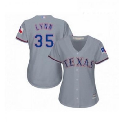 Womens Texas Rangers 35 Lance Lynn Replica Grey Road Cool Base Baseball Jersey