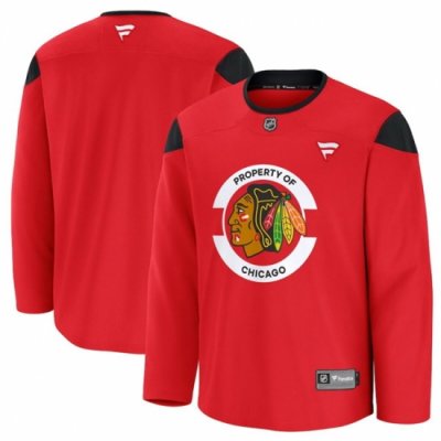 Men Chicago Blackhawks Red 2024 25 Team Practice Stitched Hockey Jersey