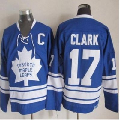 Maple Leafs #17 Wendel Clark Blue CCM Throwback Third Stitched NHL Jersey