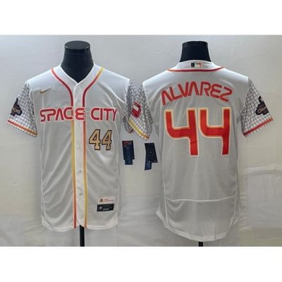 Men's Houston Astros #44 Yordan Alvarez Number White 2023 City Connect Flex Base Stitched Jersey