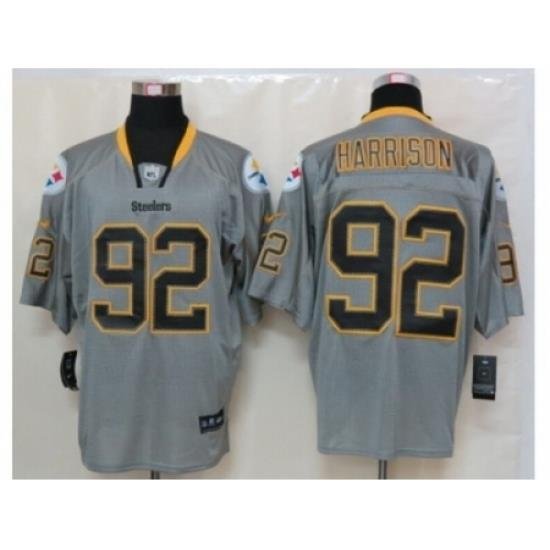 Nike Pittsburgh Steelers 92 James Harrison Grey Elite Lights Out NFL Jersey