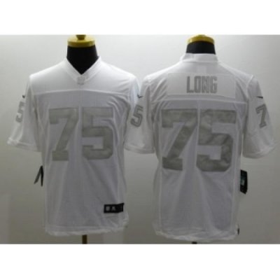 Nike Oakland Raiders 75 Howie Long White Game Platinum NFL Jersey