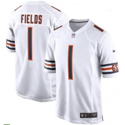 Men Nike Justin Fields White Chicago Bears 2021 NFL Draft First Round Pick Game Jersey