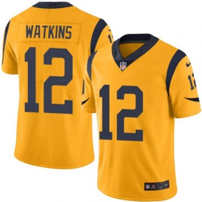 Nike Rams #12 Sammy Watkins Gold Mens Stitched NFL Limited Rush Jersey