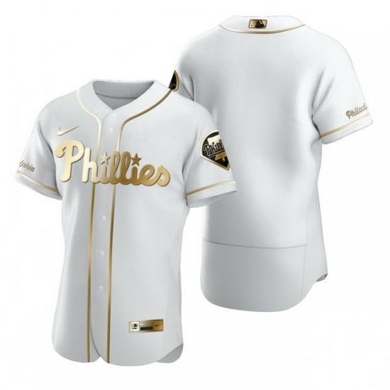 Philadelphia Phillies Blank White Nike Mens Authentic Golden Edition MLB Jersey