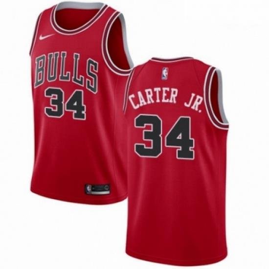 Mens Nike Chicago Bulls 34 Wendell Carter Jr Swingman Red NBA Jersey Icon Edition