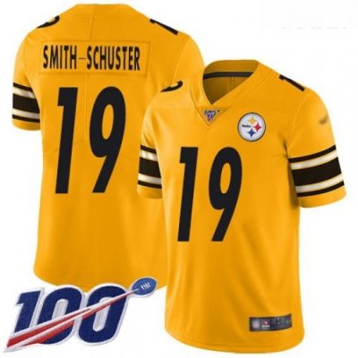 Steelers #19 JuJu Smith Schuster Gold Youth Stitched Football Limited Inverted Legend 100th Season Jersey