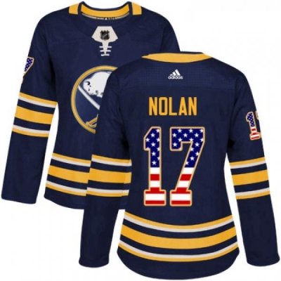 Womens Adidas Buffalo Sabres 17 Jordan Nolan Authentic Navy Blue USA Flag Fashion NHL Jersey