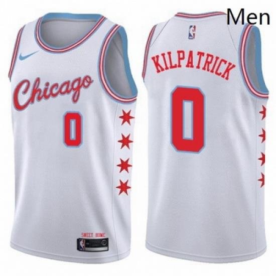 Mens Nike Chicago Bulls 0 Sean Kilpatrick Swingman White NBA Jersey City Edition