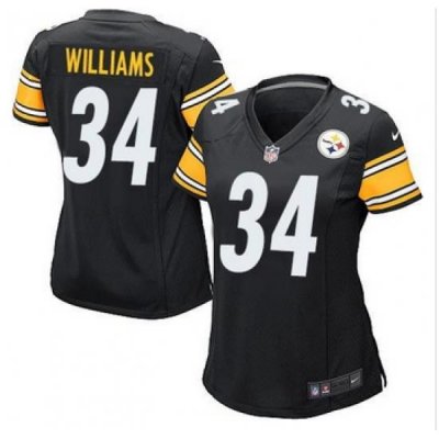 Women New Steelers #34 DeAngelo Williams Black Team Color Stitched NFL Elite Jersey