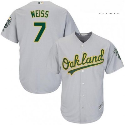 Mens Majestic Oakland Athletics 7 Walt Weiss Replica Grey Road Cool Base MLB Jersey