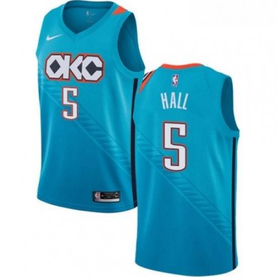 Womens Nike Oklahoma City Thunder 5 Devon Hall Swingman Turquoise NBA Jersey City Edition