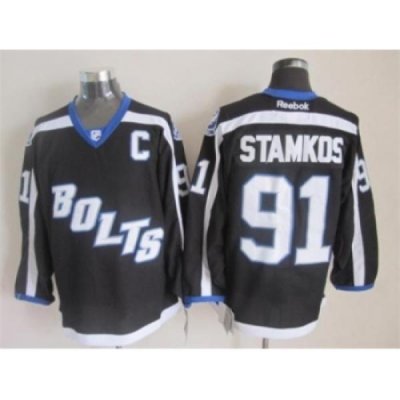 NHL Tampa Bay Lightning #91 Steven Stamkos black jerseys