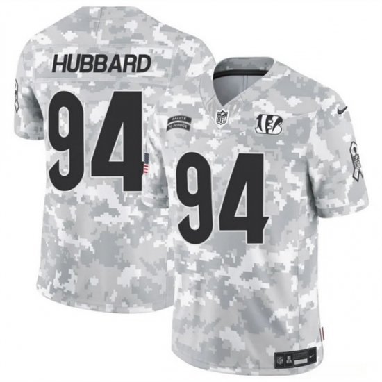 Men Cincinnati Bengals 94 Sam Hubbard 2024 F U S E Arctic Camo Salute To Service Limited Stitched Football Jersey