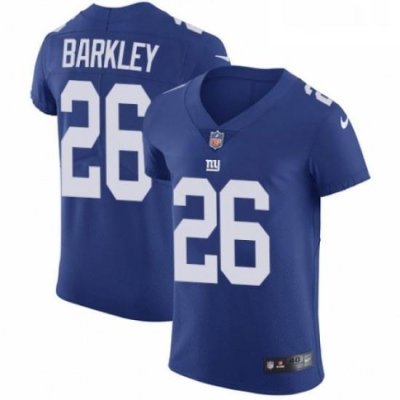 Mens Nike New York Giants 26 Saquon Barkley Royal Blue Team Color Vapor Untouchable Elite Player NFL Jersey