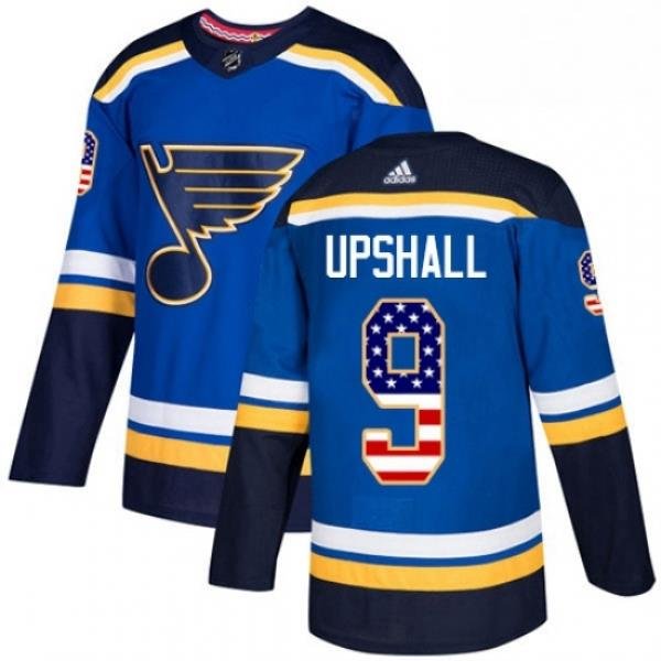 Mens Adidas St Louis Blues 9 Scottie Upshall Authentic Blue USA Flag Fashion NHL Jersey