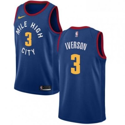 Womens Nike Denver Nuggets 3 Allen Iverson Swingman Light Blue Alternate NBA Jersey Statement Edition