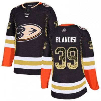 Mens Adidas Anaheim Ducks 39 Joseph Blandisi Authentic Black Drift Fashion NHL Jersey