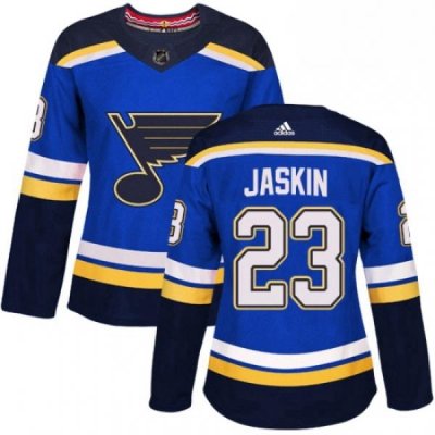 Womens Adidas St Louis Blues 23 Dmitrij Jaskin Authentic Royal Blue Home NHL Jersey