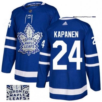 Mens Adidas Toronto Maple Leafs 24 Kasperi Kapanen Authentic Royal Blue Fashion Gold NHL Jersey